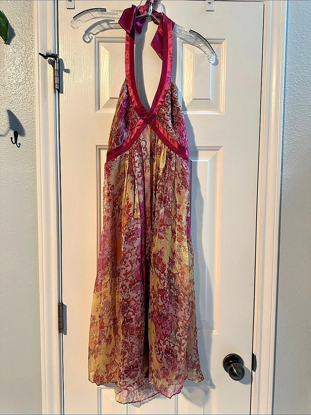 MIXIT Y2K 2000s Silk Floral Halter Babydoll Mini Dress NWT Women’s 4 Retro Whims